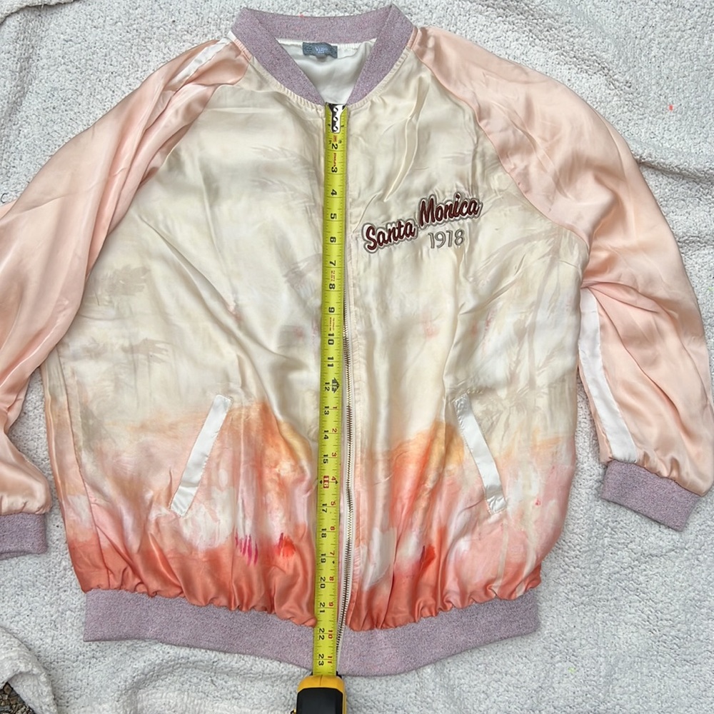 1970s Style Satin Lightweight Santa Monica, California jacket, SZ S-M - Picture 5 of 7